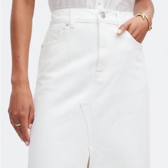 Madewell White Denim Maxi Skirt - Picture 5 of 8